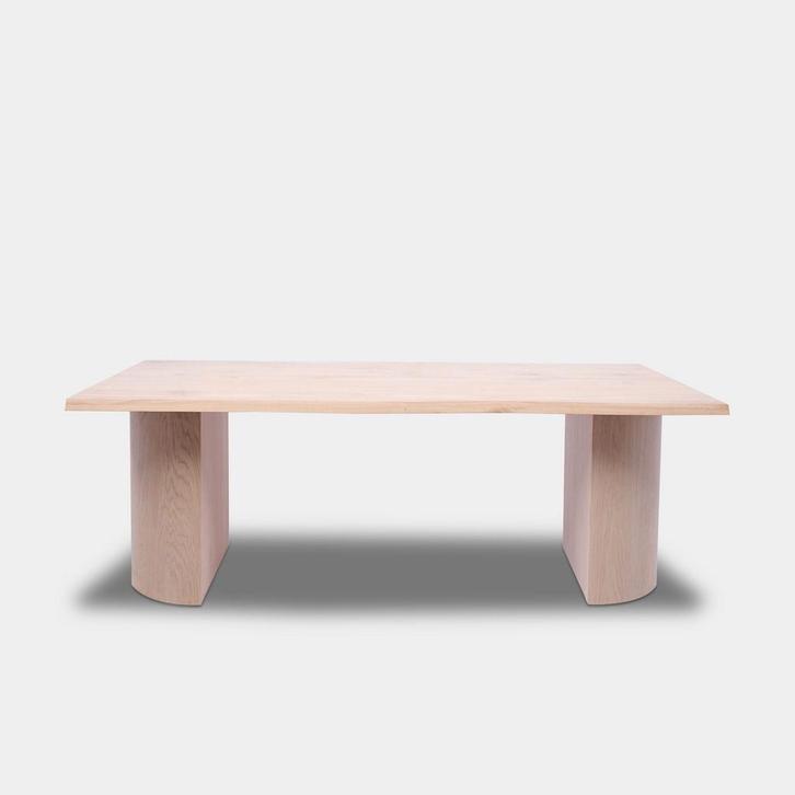 Tafel Boomstam Eikenhout  Half Rond  160x90, Huis en Inrichting, Tafels | Eettafels