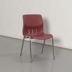 Frontseat kantinestoel, bordeauxrood, 4-poot onderstel, Huis en Inrichting, Stoelen, Ophalen of Verzenden, Gebruikt