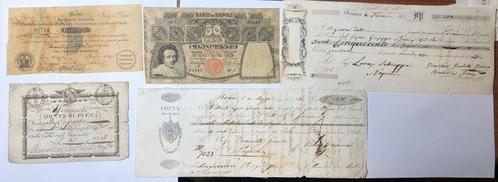 Italië. - 5 biglietti (banconote + cambiali) Lire 1759-1915, Postzegels en Munten, Munten | Nederland