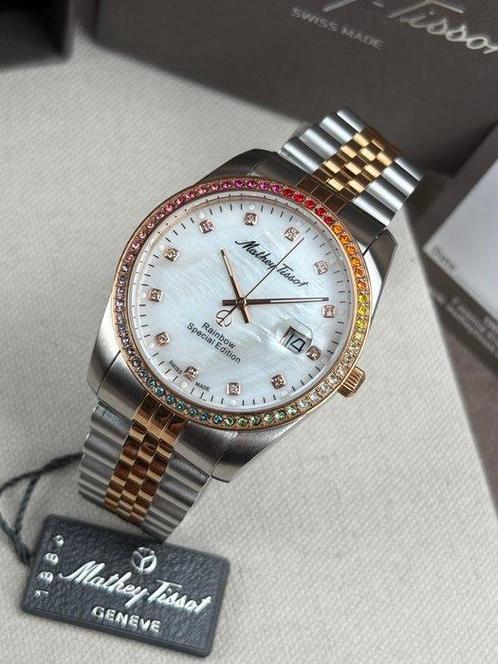 Mathey-Tissot - Mathy Rainbow Date Special Edition - Sans, Handtassen en Accessoires, Horloges | Heren