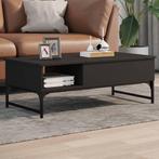 vidaXL Salontafel 100x50x35 cm bewerkt hout en metaal zwart, Verzenden, Nieuw
