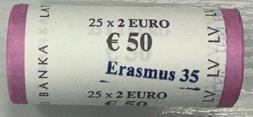 Letland. 2 Euro 2022 Erasmus (25 pieces) in roll (Zonder, Postzegels en Munten, Munten | Europa | Euromunten