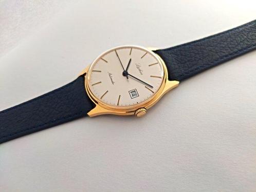 Lacher - unworn mens gold plated automatic - Zonder, Handtassen en Accessoires, Horloges | Heren