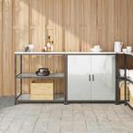 vidaXL Keukenopbergsysteem met plank 2 pcs Zilver 180 x 50 x, Verzenden, Nieuw
