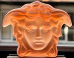 Rosenthal Versace Medusa Paperweight in Pink Glass. -