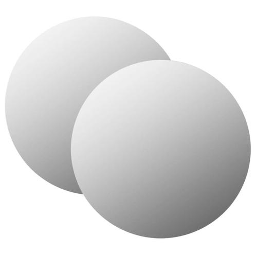 vidaXL Wandspiegels 2 st rond 60 cm glas, Huis en Inrichting, Woonaccessoires | Spiegels, Nieuw, Verzenden