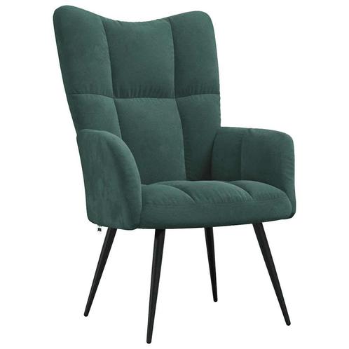Relaxstoel Fluweel Donkergroen | Retour Deal | -40%, Huis en Inrichting, Fauteuils, 50 tot 75 cm, Minder dan 75 cm, Nieuw, Verzenden