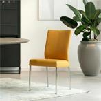 Set van 4 Leren eetkamerstoelen Comfort - Toledo Leem, Ophalen of Verzenden, Nieuw, Leer