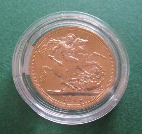 Royaume-Uni. Elizabeth II. Sovereign 1964, Postzegels en Munten, Munten | Europa | Niet-Euromunten