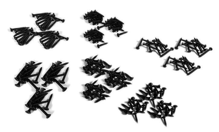 Set van 210 zwarte schroefjes (voor hout, gipsplaat e.d., c, Doe-het-zelf en Bouw, Gereedschap | Overige machines, Nieuw, Verzenden