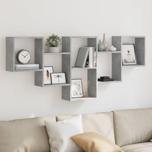 vidaXL Wandschap 159x18x66 cm bewerkt hout betongrijs, Huis en Inrichting, Kasten | Wandmeubels, Nieuw, Verzenden