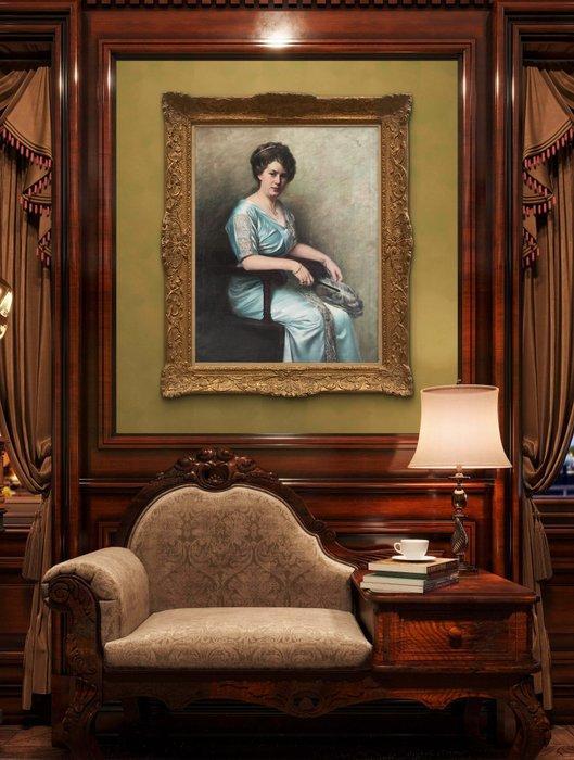 Deutsche Schule (XIX-XX) - Porträt einer Dame, Antiek en Kunst, Kunst | Schilderijen | Klassiek