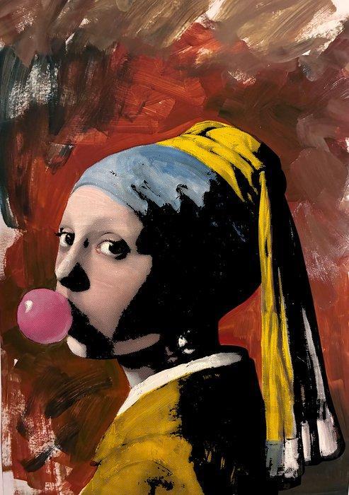 Le Yack - Bubble Girl - Hand signed, Antiek en Kunst, Kunst | Schilderijen | Modern