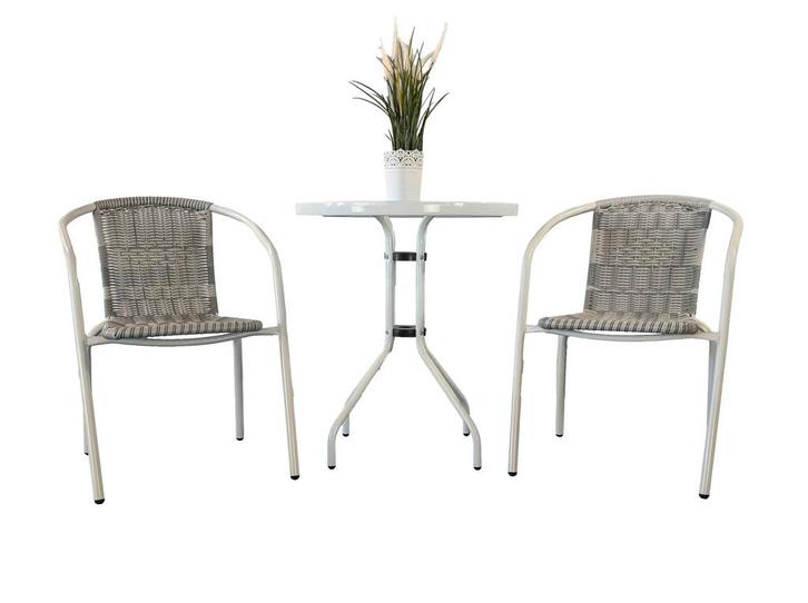MaxxGarden Bistroset grijs 3dlg (Tuinset, Tuinmeubelen), Tuin en Terras, Tuinsets en Loungesets, Nieuw, Ophalen of Verzenden