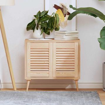 vidaXL Kastdeuren met lamellen 2 st 39,5x29,5 cm massief, Doe-het-zelf en Bouw, Verzenden, Nieuw