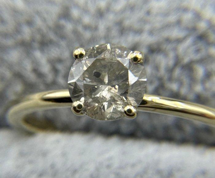 Zonder Minimumprijs - Ring - 14 karaat Geel goud - 0.99ct., Handtassen en Accessoires, Ringen