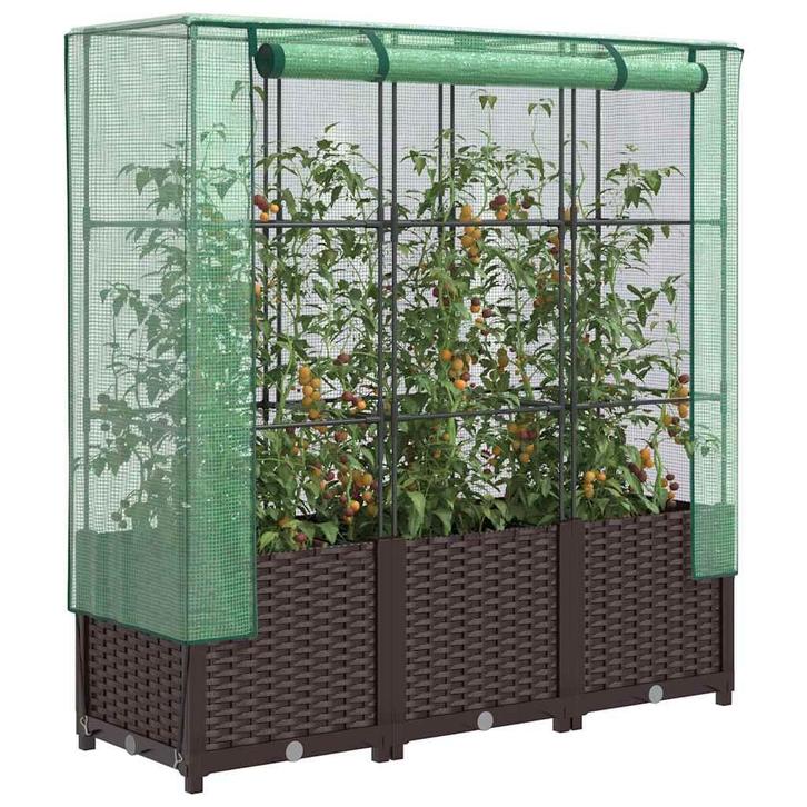 vidaXL Plantenbak verhoogd met kashoes 120x40x138 cm, Tuin en Terras, Bloempotten, Nieuw, Verzenden