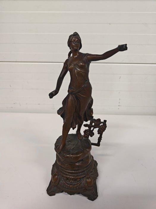 sculptuur, Duo Met Druivenrank - 51 cm - Zinklegering, Antiek en Kunst, Antiek | Keramiek en Aardewerk