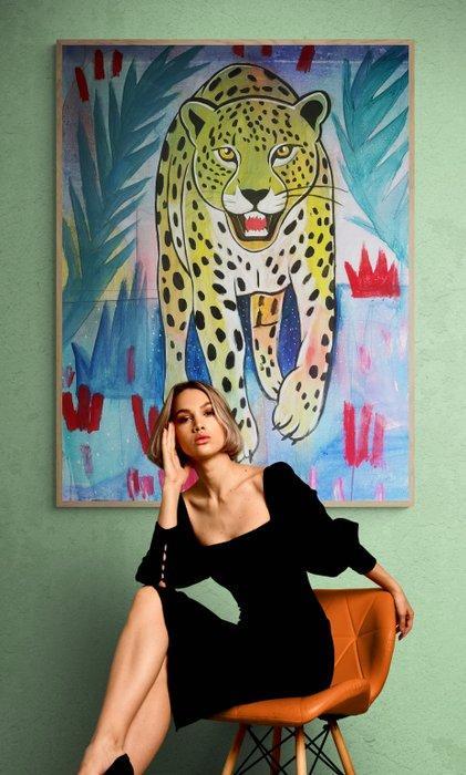 J. DELGALLO - Leopardo. XL. ( NO Reserve ), Antiek en Kunst, Kunst | Schilderijen | Modern