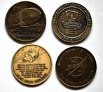 Quatre médailles de bronze pour le Space Shuttle, lune, Antiek en Kunst