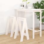 vidaXL Krukken 2 st 40x40x75 cm massief grenenhout wit, Huis en Inrichting, Stoelen, Verzenden, Nieuw