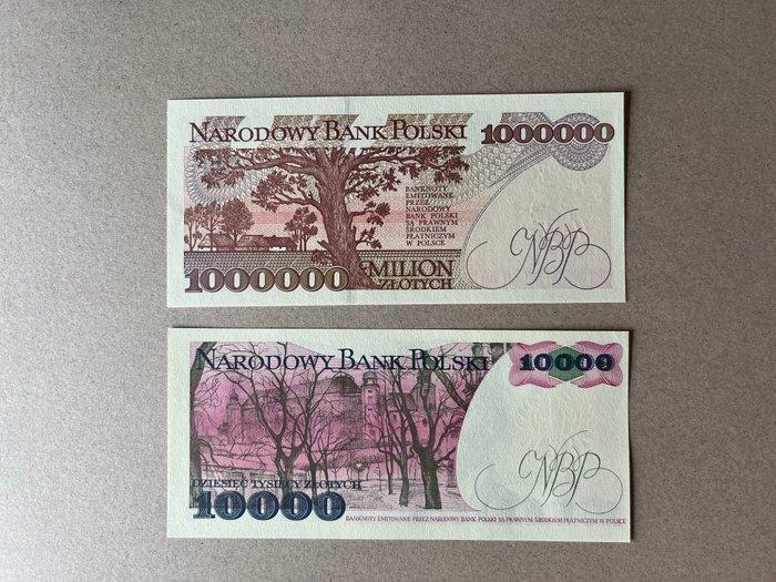 Polen. - 10 000 and 1 000 000 Zlotych - 1988/1993 (Zonder, Postzegels en Munten, Bankbiljetten | Europa | Niet-Eurobiljetten