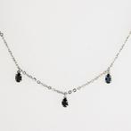 Hanger - 18 karaat Witgoud Saffier, Handtassen en Accessoires, Antieke sieraden