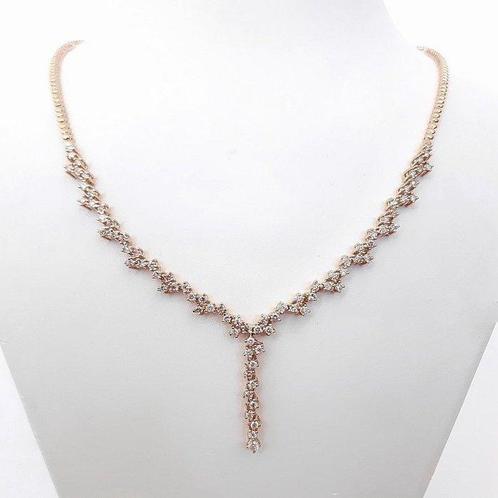 Collier - 14 carats Or rose - 2.22ct. tw. Rose Diamant, Handtassen en Accessoires, Kettingen