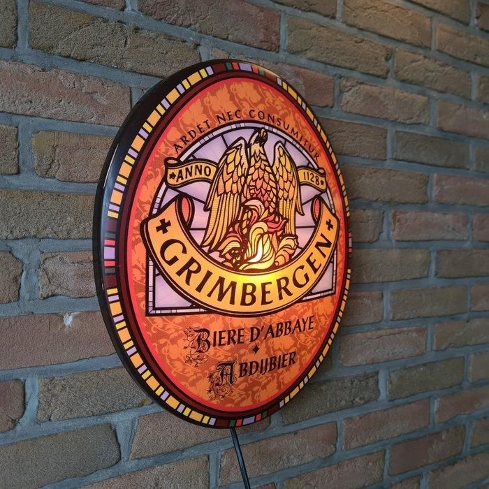 Grimbergen bier - Ca. 1970 - Lichtbord - Plastic, Antiek en Kunst, Antiek | Wandborden en Tegels