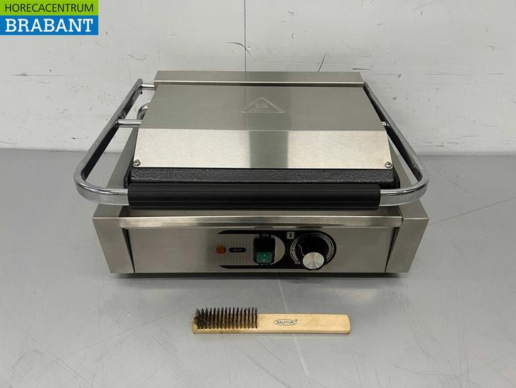 RVS HCB Contactgrill Paninigrill Grill Geribbeld/glad 230V, Zakelijke goederen, Horeca | Keukenapparatuur, Ophalen of Verzenden
