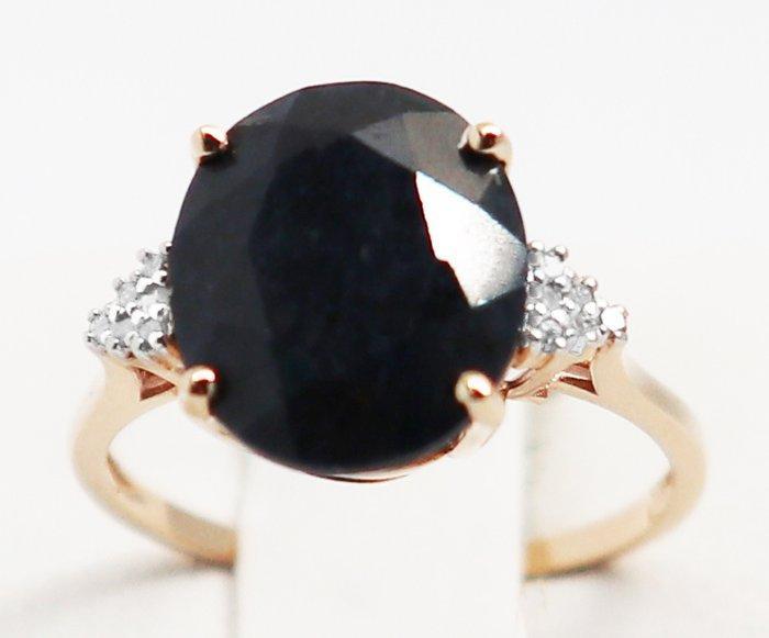 Zonder Minimumprijs - Ring - 14 karaat Geel goud Saffier -, Handtassen en Accessoires, Ringen