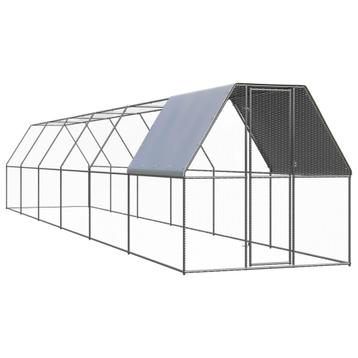 vidaXL Kippenhok 2x12x2 m gegalvaniseerd staal, Verzenden, Nieuw