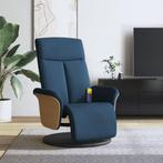 vidaXL Massagestoel verstelbaar met voetensteun stof blauw, Huis en Inrichting, Fauteuils, Verzenden, Nieuw