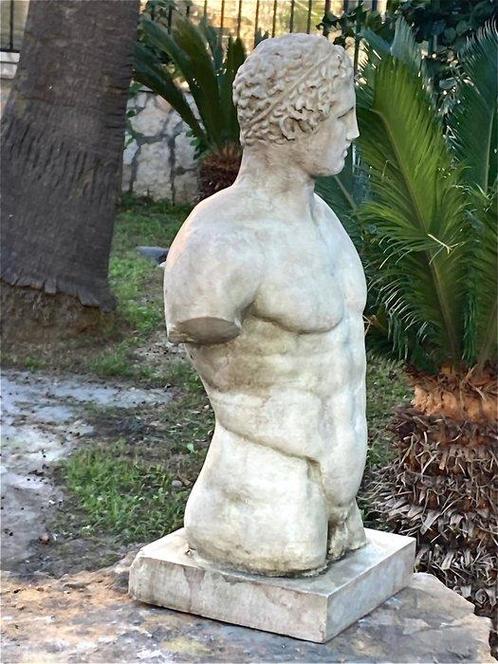 Sculpture, Busto Dorso Eracle - 39 cm - Pierre (pierre, Antiquités & Art, Curiosités & Brocante