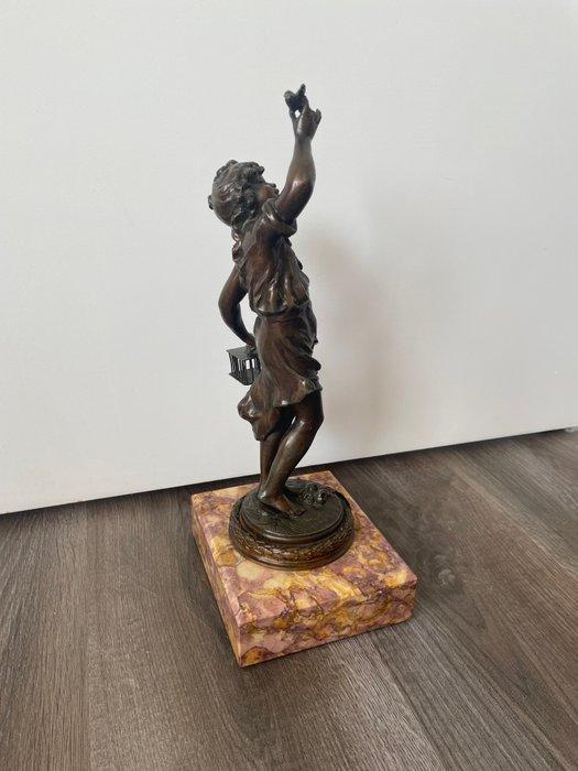 Naar Auguste Moreau (1834-1917) - Beeldje, De Vogel temster, Antiek en Kunst, Antiek | Keramiek en Aardewerk