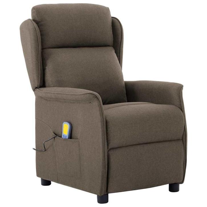 vidaXL Massagestoel met kussen Taupe 67.5 x 93.5 x 101.5 cm, Huis en Inrichting, Stoelen, Nieuw, Verzenden