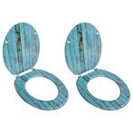 vidaXL Sièges de toilette avec couvercles 2 pcs MDF Vieux bo