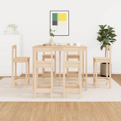 vidaXL 7-delige Barset massief grenenhout, Huis en Inrichting, Complete eetkamers, Nieuw, Verzenden