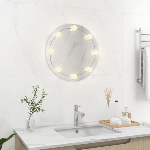 vidaXL Wandspiegel met LED-lampen rond glas, Maison & Meubles, Accessoires pour la Maison | Miroirs, Envoi