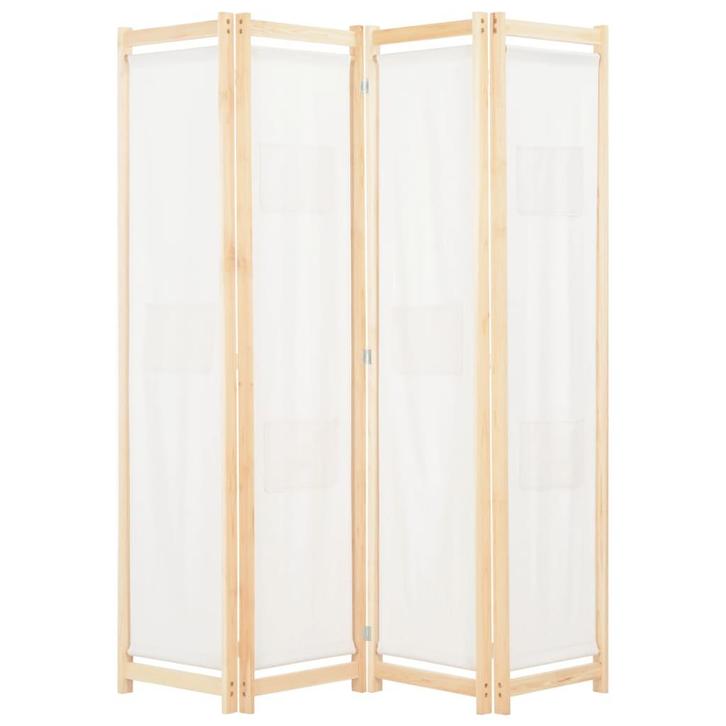 vidaXL Kamerscherm met 4 panelen 160x170x4 cm stof crème, Huis en Inrichting, Woonaccessoires | Overige, Nieuw, Verzenden