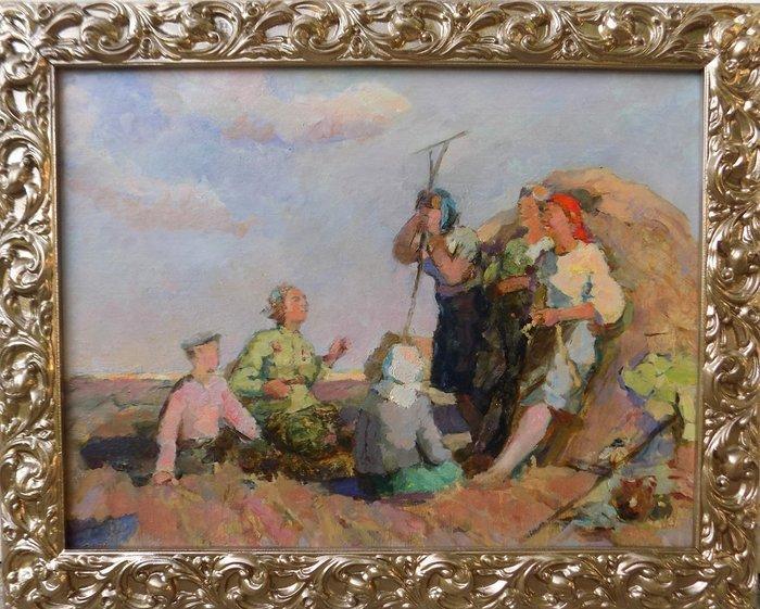 Yatsenko Vladimir Fedoseevich (1915 - 2010) - Pausa pranzo, Antiek en Kunst, Kunst | Schilderijen | Klassiek
