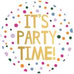 30x Sticker Its Party Time! Confetti - Goudfolie -, Hobby en Vrije tijd, Stickers en Plaatjes, Verzenden, Nieuw