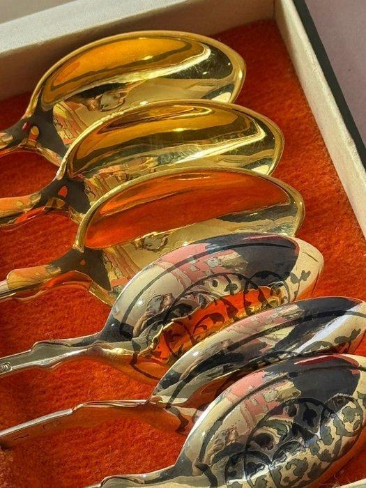 Lepel - Zilver - 875 zilveren lepelset RUS, Antiek en Kunst, Antiek | Zilver en Goud