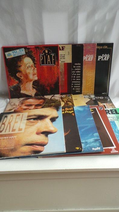 Edith Piaf, Georges Brassens, Jacques Brel - 15 x albums, Cd's en Dvd's, Vinyl Singles