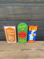 Verzameling van 3 Vintage Reclameborden - Zeiss Ikon, Orange, Antiek en Kunst