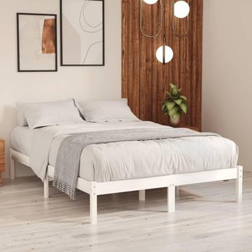 vidaXL Cadre de lit Blanc Bois de pin massif 160x200 cm