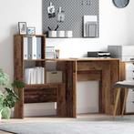 vidaXL Bureau met plank Oud hout 131,5 x 50 x 106,5 cm, Verzenden, Nieuw
