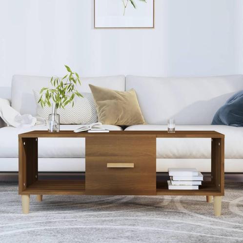 vidaXL Salontafel 102x50x40 cm bewerkt hout bruin eikenkleur, Huis en Inrichting, Tafels | Salontafels, Nieuw, Verzenden