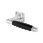 Deurklink Deco geveerd mat nikkel vierkante rozetten - de..., Ophalen of Verzenden, Nieuw, IJzer, Klink of Kruk