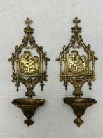 Wijwatervat (2) - 1850-1900 - Oud paar waterbakken - 26 cm